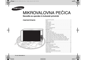 Priročnik Samsung FG87KST Mikrovalovna pečica