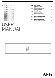 Manual AEG KDE911422B Warming Drawer