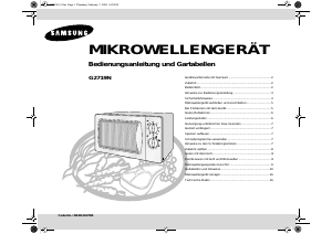 Bedienungsanleitung Samsung G2719N Mikrowelle