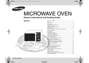 Manual Samsung GE107L Microwave