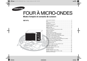 Mode d’emploi Samsung GE107L Micro-onde