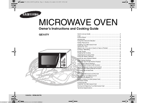 Manual Samsung GE107Y-P Microwave