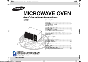 Manual Samsung GW72N-B Microwave