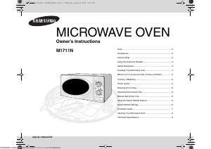 Manual Samsung M1711N Microwave