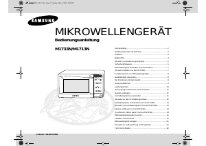 Bedienungsanleitung Samsung M1713N Mikrowelle