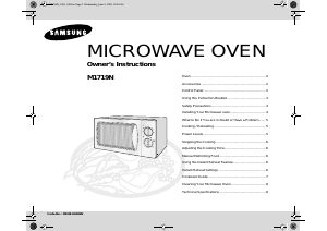 Manual Samsung M1719N Microwave