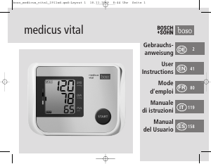 Bedienungsanleitung Boso Medicus Vital Blutdruckmessgerät