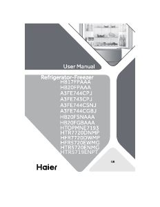 Mode d’emploi Haier HFR5720EWMG Réfrigérateur combiné