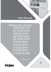 Handleiding Haier HTR3619ENPB Koel-vries combinatie