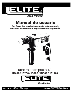 Manual de uso Elite ID800 Taladradora de percusión