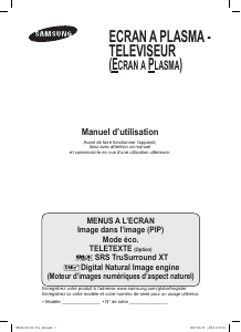 Mode d’emploi Samsung PS-42Q92HP/HAC Téléviseur plasma