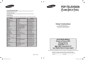 Manual Samsung PS-42Q96HC Plasma Television