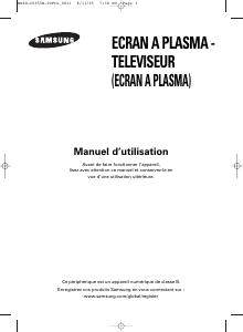 Mode d’emploi Samsung PS-42V6S Téléviseur plasma