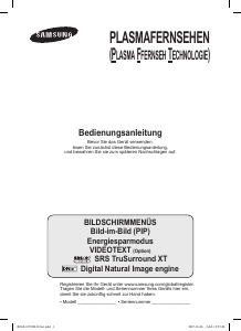 Bedienungsanleitung Samsung PS-50P96FD Plasma fernseher