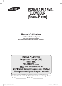 Mode d’emploi Samsung PS-63P76FD Téléviseur plasma