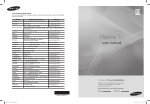 Mode d’emploi Samsung PS42A410C1 Téléviseur plasma