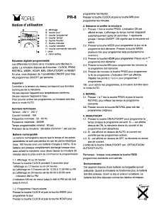 Mode d’emploi Profile PR-8 Interrupteur minuteur