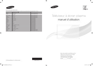 Mode d’emploi Samsung PS43F4000AK Téléviseur plasma