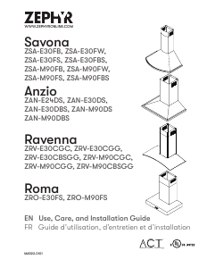 Manual Zephyr ZSA-M90FS Savona Cooker Hood