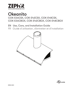 Manual Zephyr COK-E48CSX Okeanito Cooker Hood