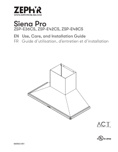 Mode d’emploi Zephyr ZSP-E48CS Siena Pro Hotte aspirante