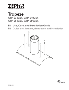Handleiding Zephyr CTP-E36CSX Trapeze Afzuigkap