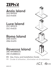 Handleiding Zephyr ZLC-E42CS Luce Island Afzuigkap