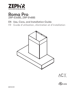 Handleiding Zephyr ZRP-E36BS Roma Pro Afzuigkap