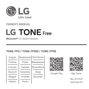 Instrukcja LG TONE-FP9W Słuchawki