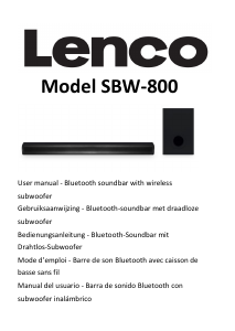 Mode d’emploi Lenco SBW-800BK Haut-parleur