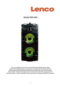 Manual de uso Lenco PMX-850 Altavoz