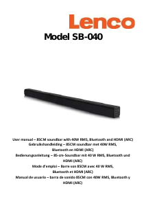 Manual de uso Lenco SB-040BK Altavoz