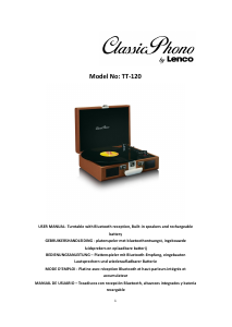 Manual Lenco TT-120BNWH Turntable