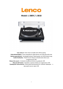 Manual Lenco L-3809BK Turntable