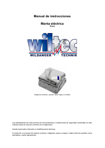 Manual de uso Wiltec 62304 Manta eléctrica