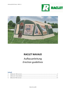 Bedienungsanleitung Raclet Navajo Zeltanhänger