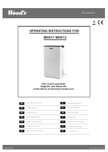 Manual Wood's MDK13 Dezumidificator