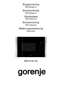 Käyttöohje Gorenje BM6120AX Mikroaaltouuni