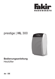 Manual Fakir HL 300 Prestige Heater