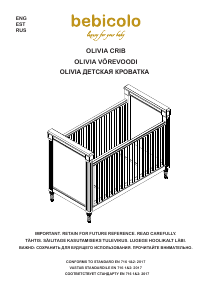 Руководство Bebicolo Olivia Детская кроватка