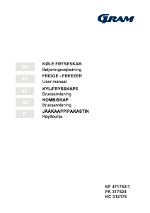 Brugsanvisning Gram FK 317524 Køle-fryseskab