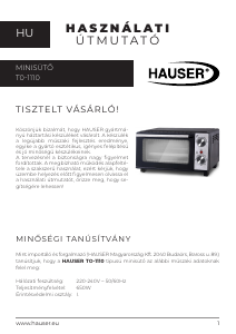 Manual Hauser TO-1110 Cuptor