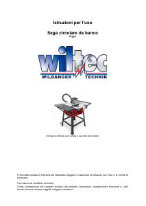 Manuale Wiltec 6195 Sega da banco