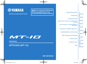 Bedienungsanleitung Yamaha MT10 (2022) Motorrad