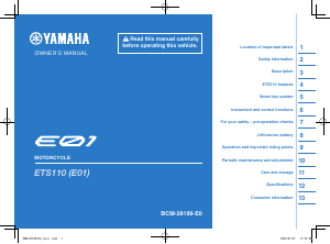 Handleiding Yamaha E01 (2022) Scooter