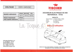 Mode d’emploi Fischer KE-500 Aiguiseur de couteaux