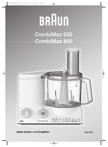 Руководство Braun CombiMax 600 Кухонный комбайн