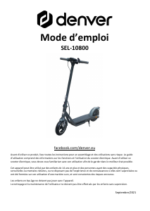 Mode d’emploi Denver SEL-10800 Trottinette électrique