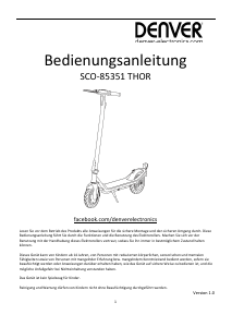Bedienungsanleitung Denver SCO-85351 THOR Elektroroller