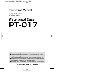 Manual Olympus PT-017 Underwater Camera Case